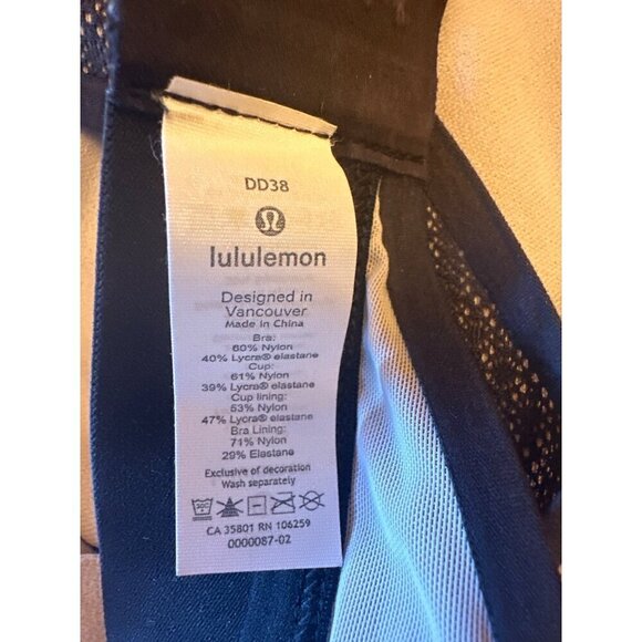 Lululemon Womens DD38 Black Mesh Sports Bra - Picture 4 of 5